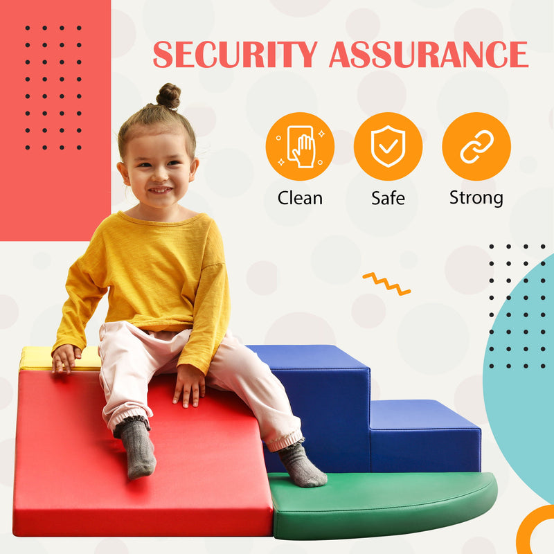 Soft Climb And Crawl Foam Play Set, Safe Soft Foam Nugget Block For Infants, Preschools, Toddlers, Kids Crawling And Climbing Indoor Active Play Structure - Colorful