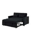 Modern Velvet Convertible Loveseat Sleeper Sofa Couch with Adjustable Backrest, 2 Seater Sofa With Pull-Out Bed with 2 Lumbar Pillows For Small Living Room & Apartment - Atlantic Fine Furniture Inc