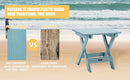 TALE Adirondack Portable Folding Side Table Square All-Weather and Fade-Resistant Plastic Wood Table Perfect for Outdoor Garden, Beach, Camping, Picnics Blue - Atlantic Fine Furniture Inc