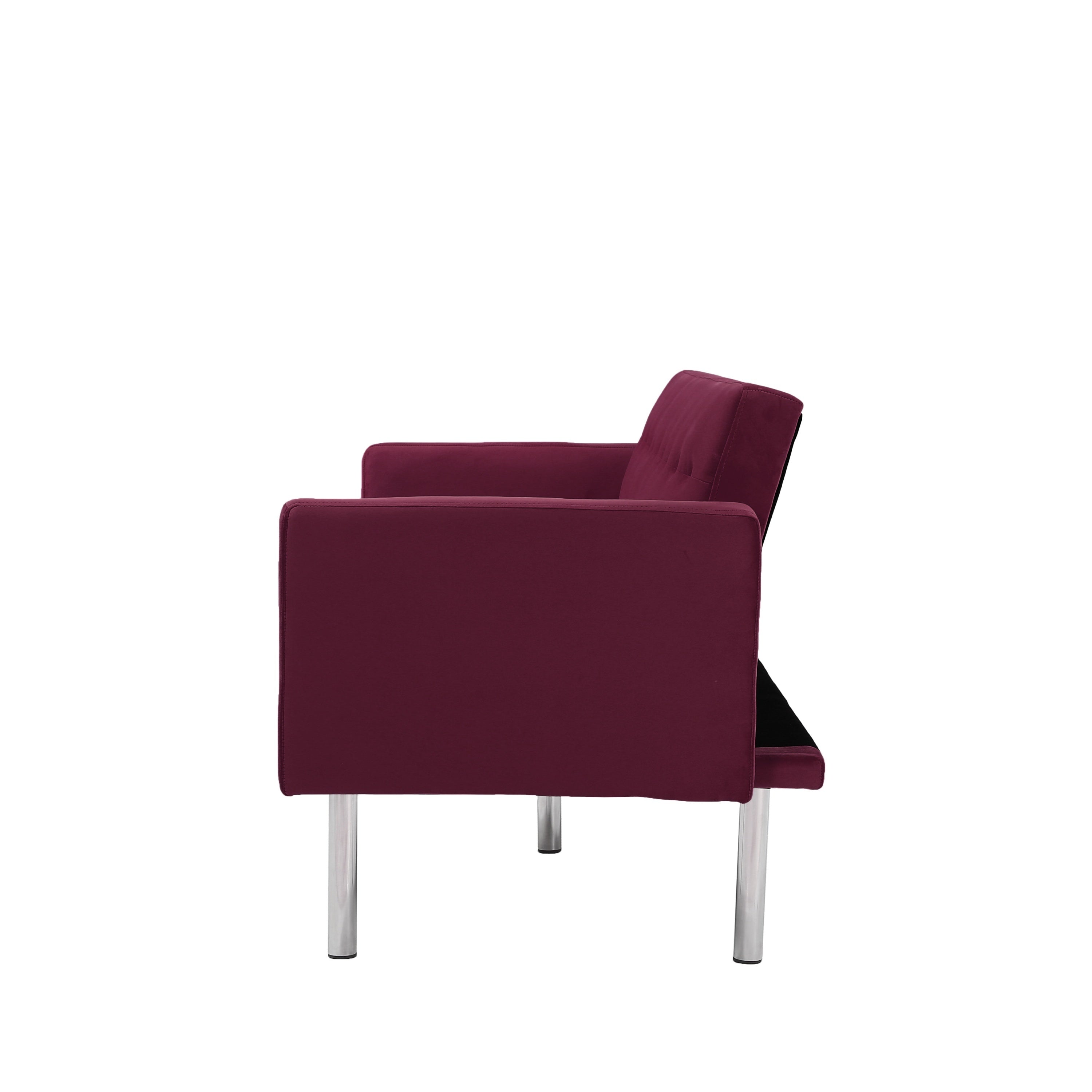 Square arm sleeper sofa Red Velvet ***Not available for sale on Walmart*** - Atlantic Fine Furniture Inc