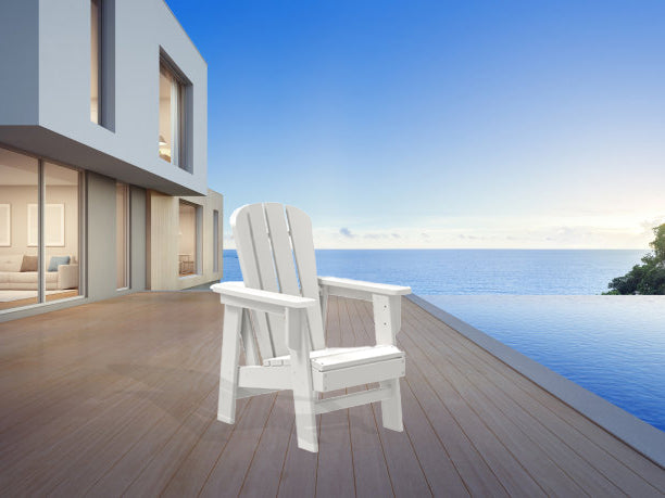Resistant Adirondack Chair for Patio Deck Garden
 Plastic Adirondack Chair, White, 1 piece. - Atlantic Fine Furniture Inc