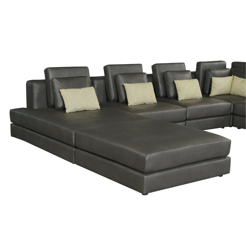 Modular Sectional Sofa Corner Sofa Chaise Lounge With Movable Ottoman For Living Room, Black