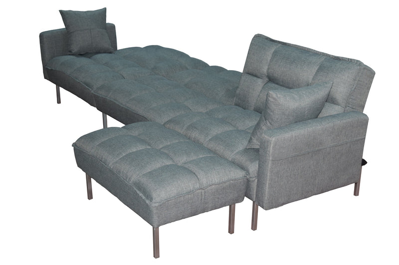 Sectional sofa couch sleeper grey