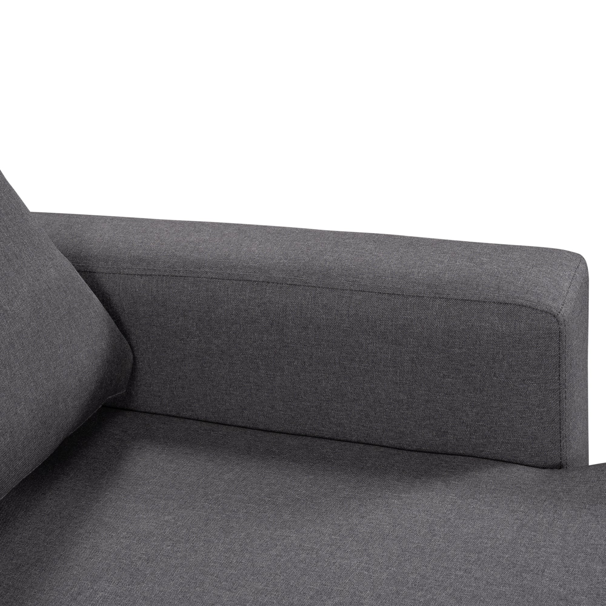 U_STYLE Upholstery  Sleeper Sectional Sofa Grey with Storage Space, 2 Tossing Cushions - Atlantic Fine Furniture Inc