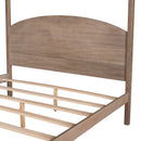 Queen Size Canopy Platform Bed with Headboard and Support Legs,Brown Wash - Atlantic Fine Furniture Inc