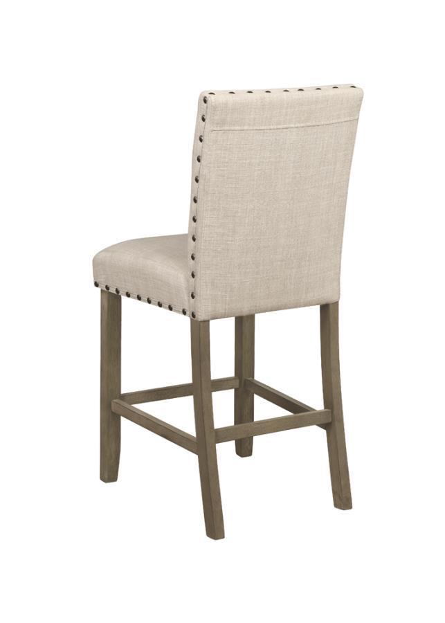 Ralland - Upholstered Counter Height Stools With Nailhead Trim (Set of 2) - Beige