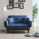 RELAX LOUNGE SOFA BED SLEEPER WITH 2 PILLOWS NAVY BLUE FABRIC - Atlantic Fine Furniture Inc