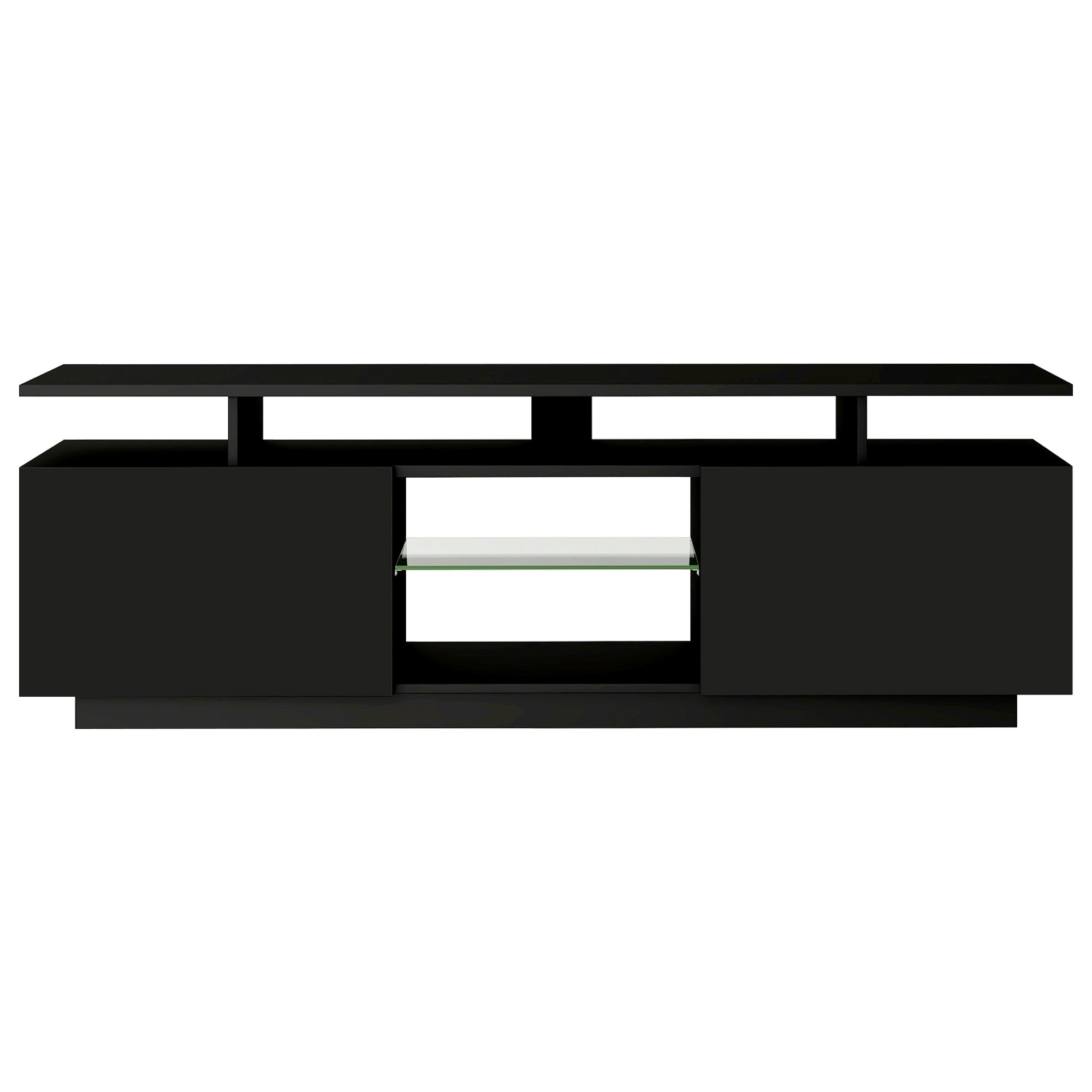 ON-TREND Modern TV Stand for TVs up to 65inches with LED lights, 16 Colors, for Livingroom, Bedroom, Black  (OLD SKU: WF280706AAB) - Atlantic Fine Furniture Inc