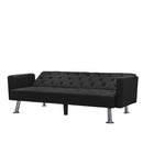 Modern Convertible Folding Futon Sofa Bed ,  Black Fabric Sleeper Sofa Couch for Compact Living Space. - Atlantic Fine Furniture Inc