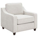 Christine - Upholstered Sloped Arm Accent Chair - Beige - Atlantic Fine Furniture Inc