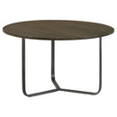 Yaritza - Round Mango Wood Coffee Table - Natural And Gunmetal - Atlantic Fine Furniture Inc