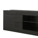 Black TV cabinet with color-changing light strip, suitable for living room, bedroom, etc - Atlantic Fine Furniture Inc