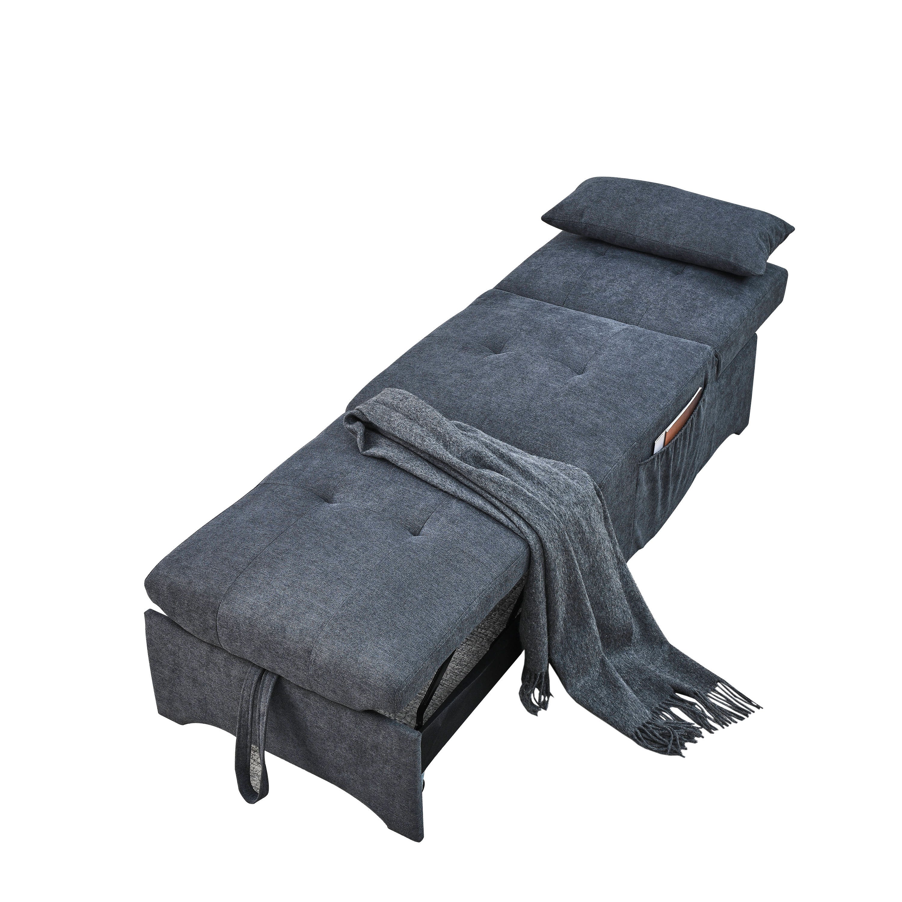 [Video] Welike 24.5"W Sleeper sofa bed, convertible chair 4 in 1 multifunctional folding sleeper sofa bed pull out sleeper sofa bed with adjustable backrest, single bed chair for small spaces - Atlantic Fine Furniture Inc