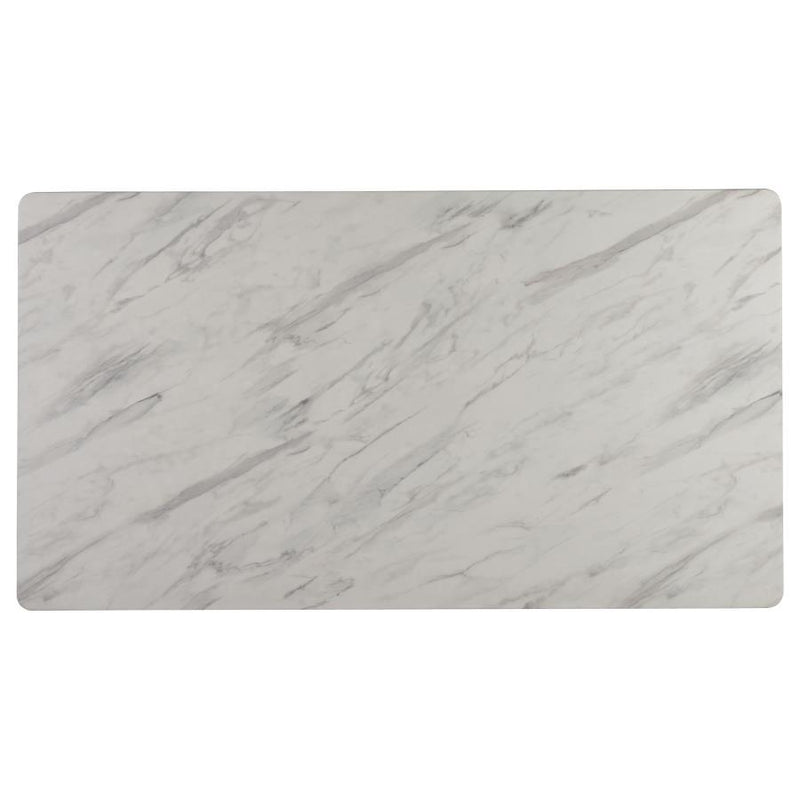 Everett - Rectangular Faux Marble Dining Table - White