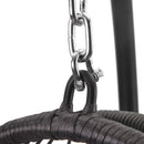 Indoor outdoor patio Wicker Hanging Chair Swing Chair Patio Egg Chair UV Resistant Blue cushion Aluminum frame - Atlantic Fine Furniture Inc