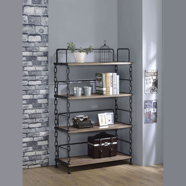 Jodie - Bookshelf - Rustic Oak & Antique Black