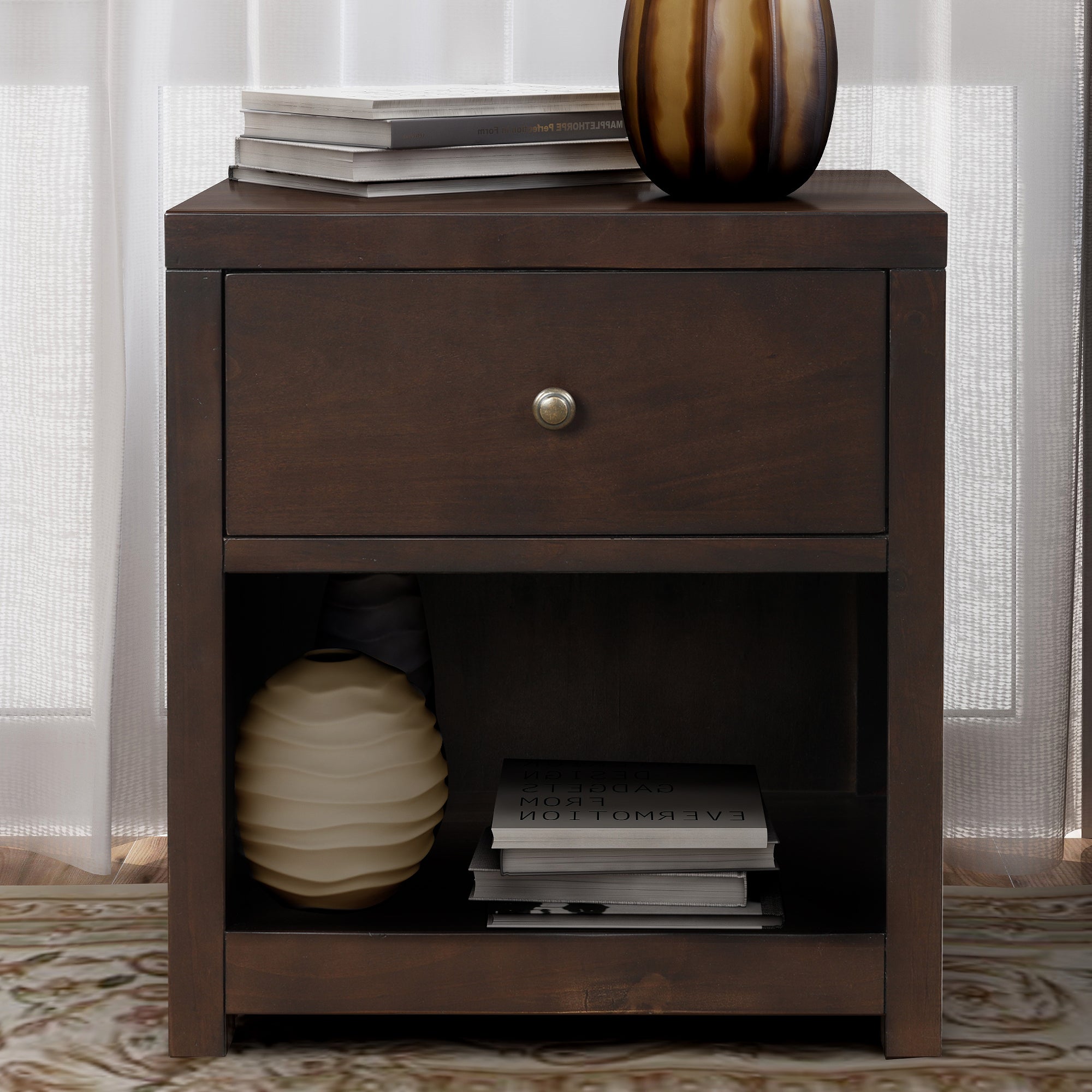 Classic Rich Brown 3 Pieces Queen Bedroom Set (Queen Bed + Nightstand*2) - Atlantic Fine Furniture Inc