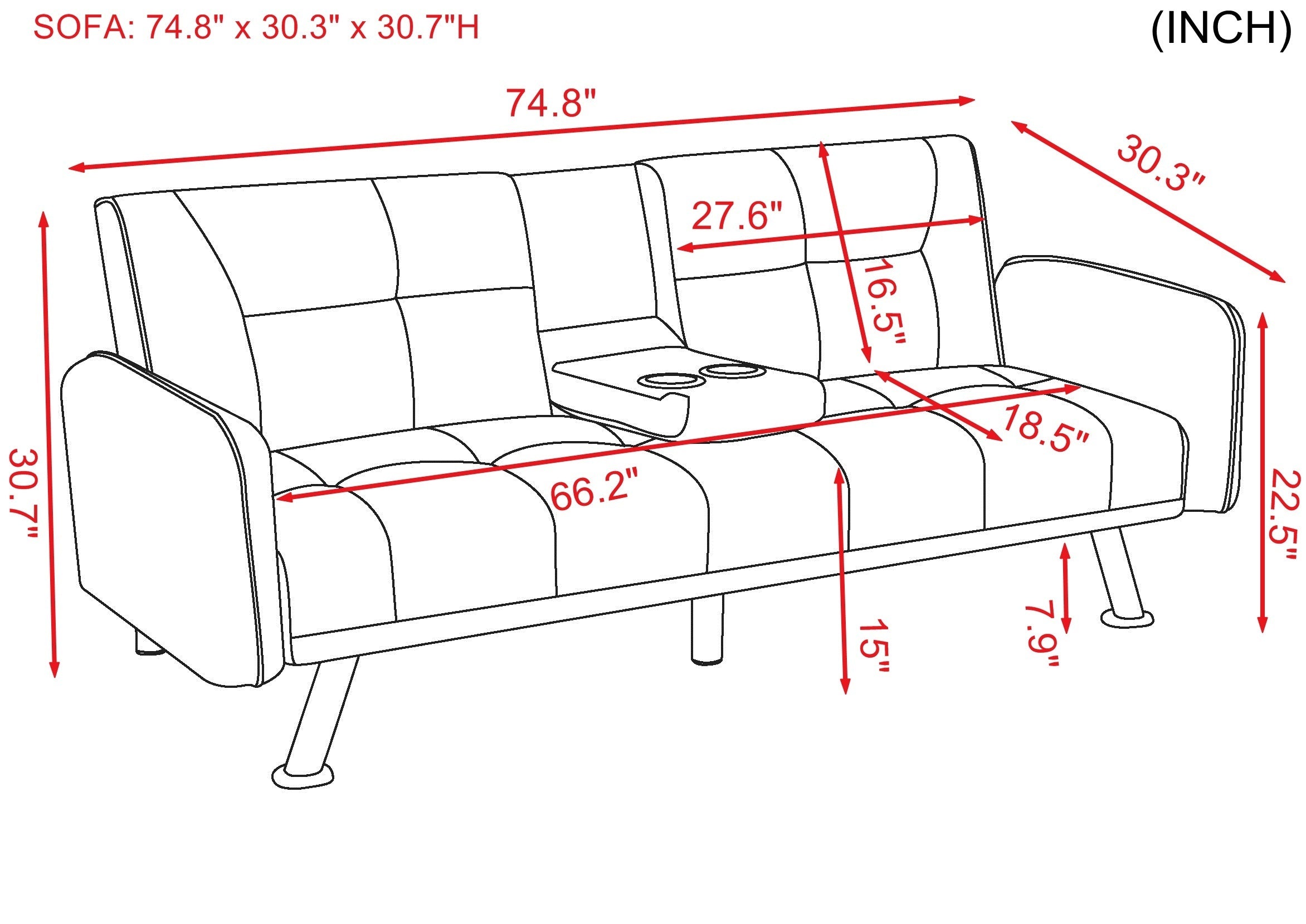 SLEEPER SOFA DARK GREY(same as W22339668。Size difference, See Details in page.) - Atlantic Fine Furniture Inc