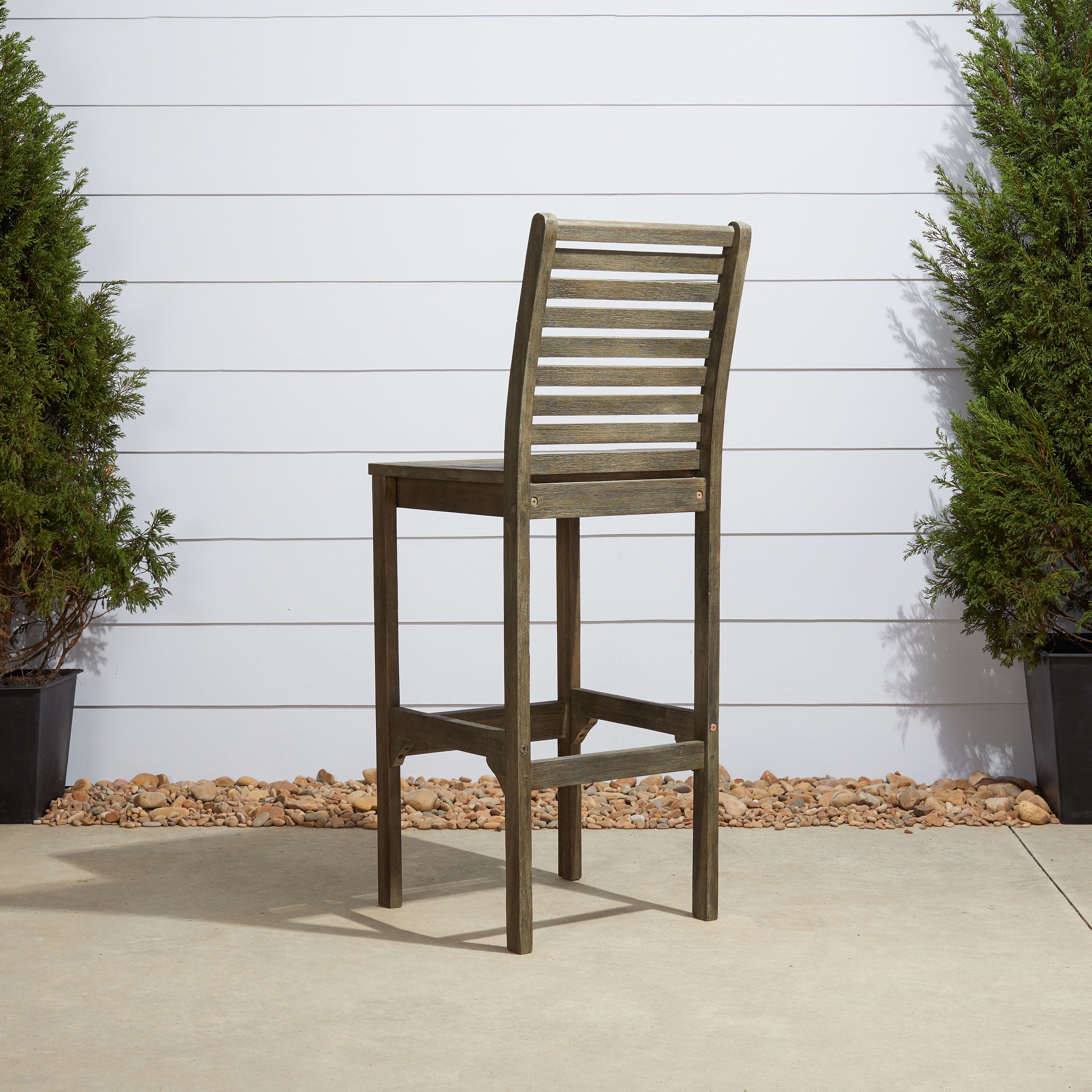 Renaissance Outdoor Patio Hand-scraped Wood Bar Chair - Atlantic Fine Furniture Inc