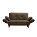 RELAX LOUNGE SOFA BED SLEEPER WITH 2PILLOWS BROWN FABRIC - Atlantic Fine Furniture Inc
