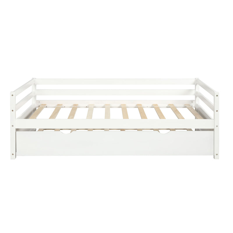 Daybed With Trundle Frame Set, Twin Size, White