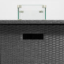 Outdoor 44" Gas Propane Fire pit  Table  Rectangle  50,000 BTU with  8mm Tempered Glass Tabletop & Blue Stone& Steel table lid &Table waterproof dusty Cover ,ETL Certification (Grey) - Atlantic Fine Furniture Inc