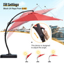 LAUSAINT HOME Outdoor Patio Umbrellas,  12FT Outdoor Umbrella with Base Included, Upgraded Curvy Aluminum Offset Cantilever Umbrella with 360°Rotation Deisgn for Garden Pool Backyard Market Deck - Atlantic Fine Furniture Inc