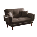 RELAX LOUNGE SOFA BED SLEEPER WITH 2PILLOWS BROWN FABRIC - Atlantic Fine Furniture Inc