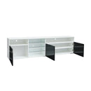 TV Stand High Gloss Doors Modern TV Stand LED(White/Black) - Atlantic Fine Furniture Inc