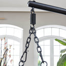 Outdoor Rattan Hanging Oval Egg Chair in Stock, 37"Lx35"Dx78"H (Red) - Atlantic Fine Furniture Inc