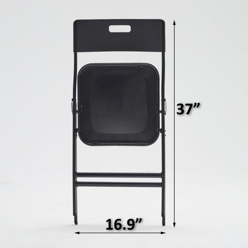 5-Piece Folding Table and Chair Set, Black - Atlantic Fine Furniture Inc