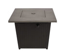 50,000 BTU 32inch Square Outdoor Propane Fire Pits Table, Gray Wood Grain Table Top with Lid, ETL Certification, for Garden Poolside Patio Backyard Deck - Atlantic Fine Furniture Inc