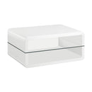Elana - 1-Shelf Rectangular Coffee Table - White High Gloss - Atlantic Fine Furniture Inc