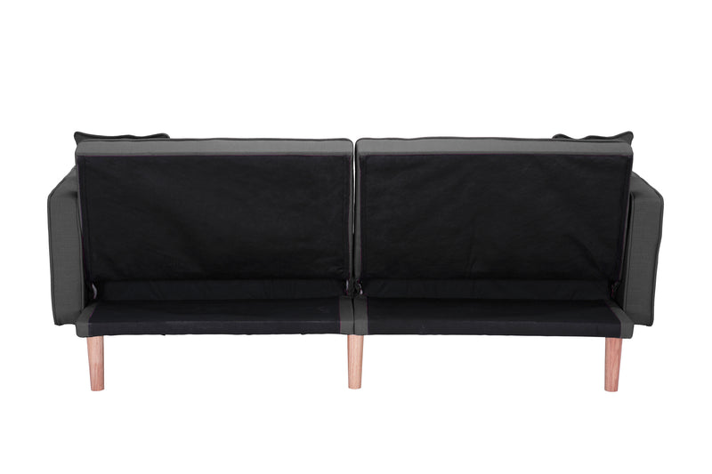 FUTON SLEEPER SOFA WITH 2 PILLOWS DARK GREY FABRIC（W223S01338 、W223S00417。Size difference, See Details in page.） - Atlantic Fine Furniture Inc