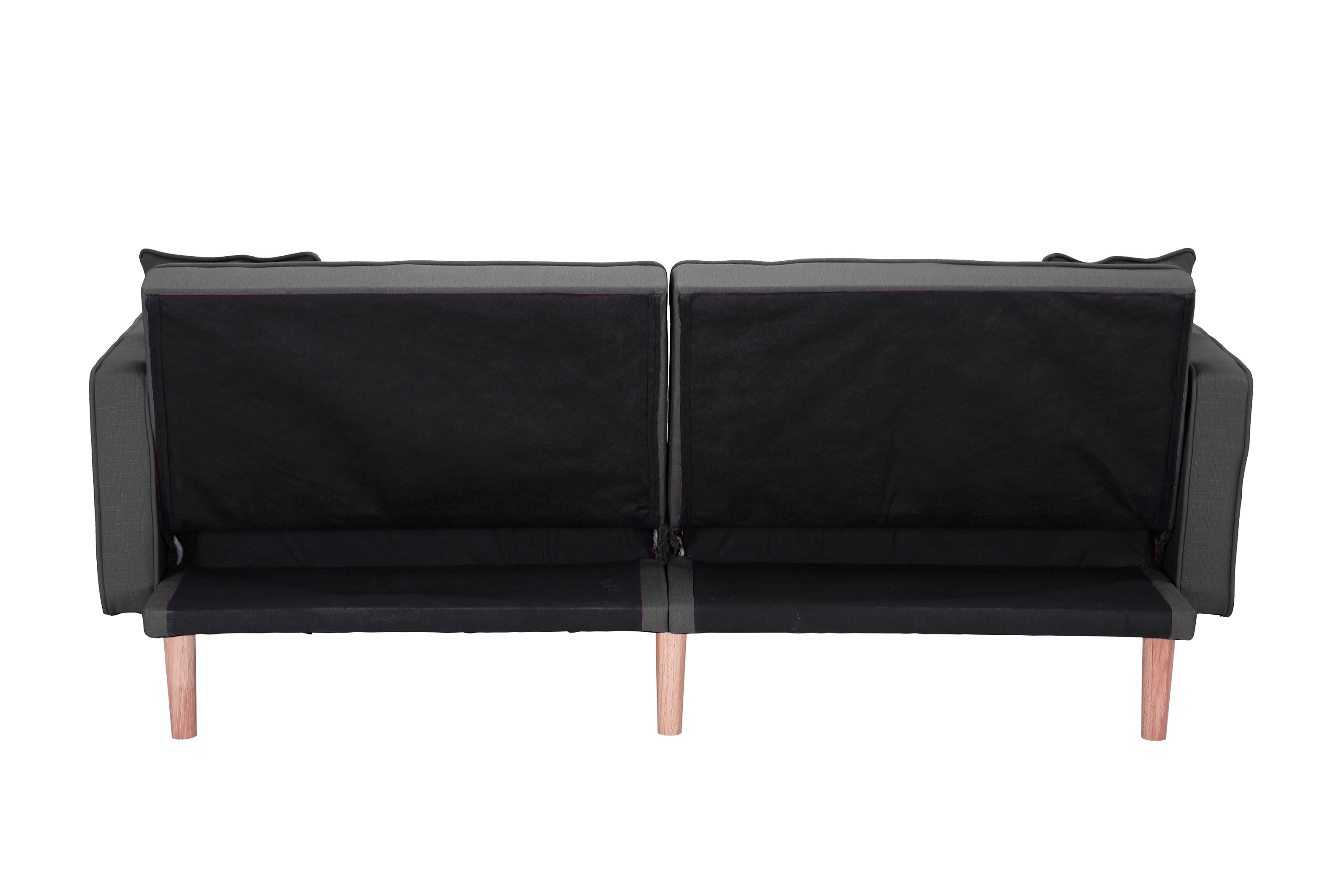 FUTON SLEEPER SOFA WITH 2 PILLOWS DARK GREY FABRIC（W223S01338 、W223S00417。Size difference, See Details in page.） - Atlantic Fine Furniture Inc