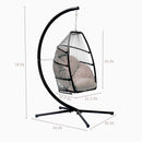 Outdoor Patio Wicker Folding Hanging Chair,Rattan Swing Hammock Egg Chair With C Type Bracket , With Cushion And Pillow - Atlantic Fine Furniture Inc