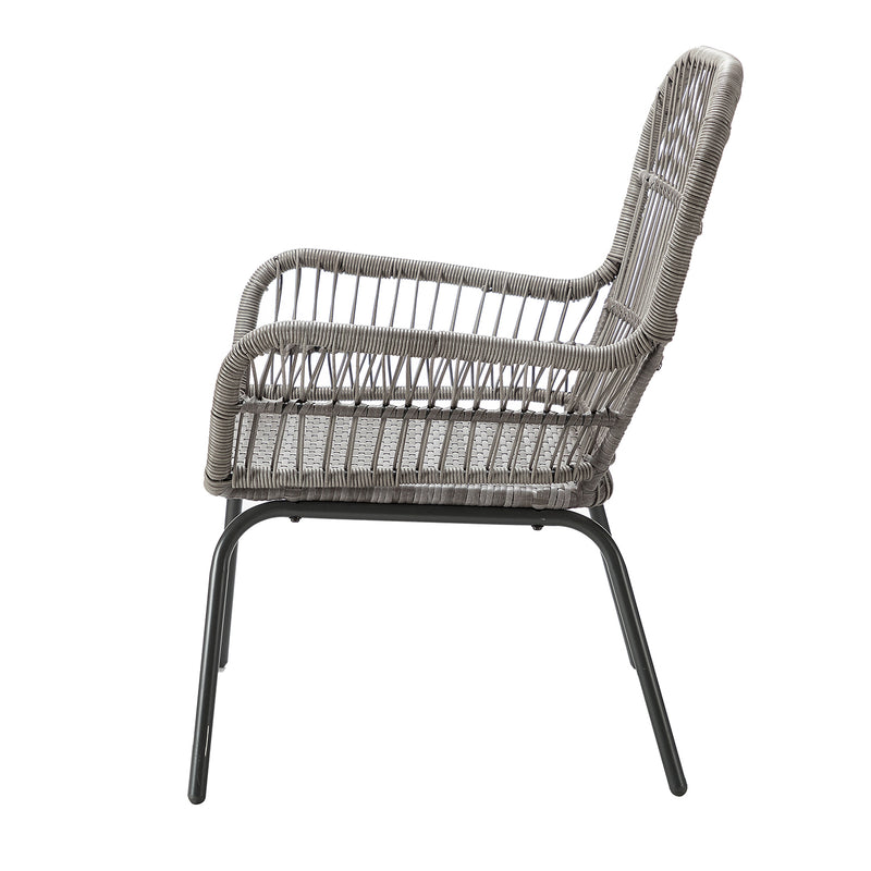 Messina Patio Bistro Set 3 Piece Outdoor Rattan Seating Group with Cushions - Atlantic Fine Furniture Inc