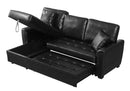 Black PU leather upholstered sleeper sofa combination - Atlantic Fine Furniture Inc