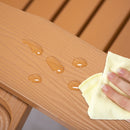 TALE Folding Adirondack Chair with Pullout Ottoman with Cup Holder, Oversized, Poly Lumber,  for Patio Deck Garden, Backyard Furniture, Easy to Install,BROWN. Banned from selling on Amazon - Atlantic Fine Furniture Inc