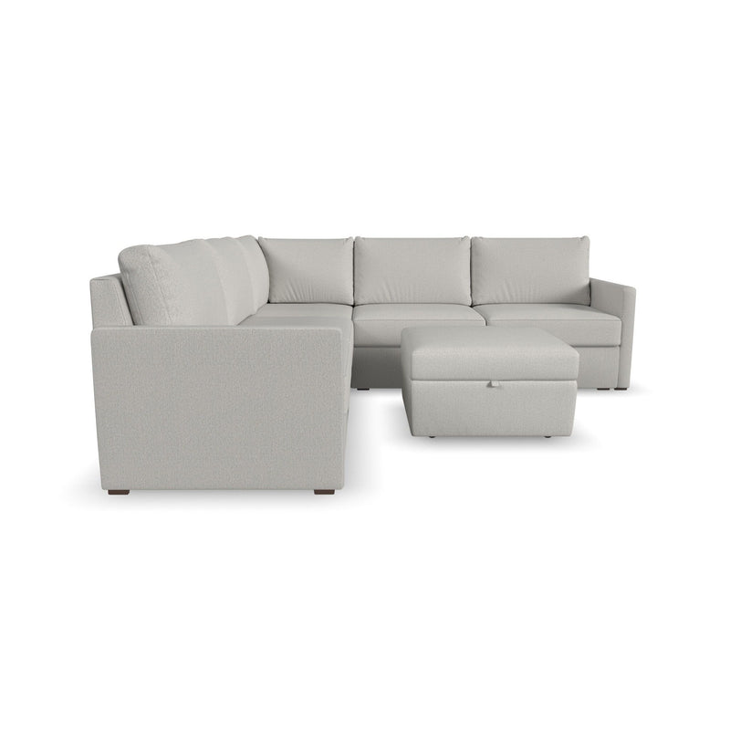 Flex - 5 Seat Sectional, Storage Ottoman - Pearl Silver