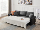 Artemax 92.5“Linen Reversible Sleeper Sectional Sofa with storage and 2 stools Steel Gray - Atlantic Fine Furniture Inc