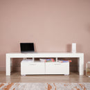 High Gloss UV Led Lights TV Stand,TV Cabinet.TV Bench.White Color. - Atlantic Fine Furniture Inc