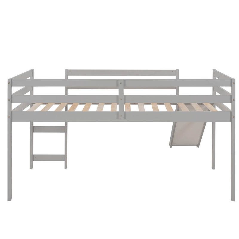 Loft Bed With Slide, Multifunctional Design, Twin (Gray)