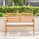 Waimea Honey Slatted Eucalyptus Wood Garden Bench with Cushion - Atlantic Fine Furniture Inc