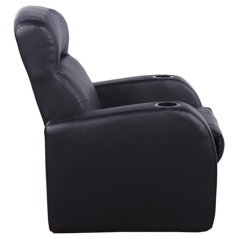 Cyrus - Upholstered Track Arm Recliner - Black