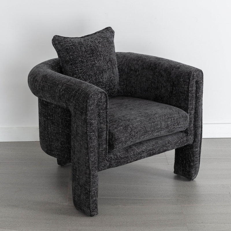 Modern Style Accent Chair Armchair For Living Room, Bedroom, Guest Room, Office, Rock Black