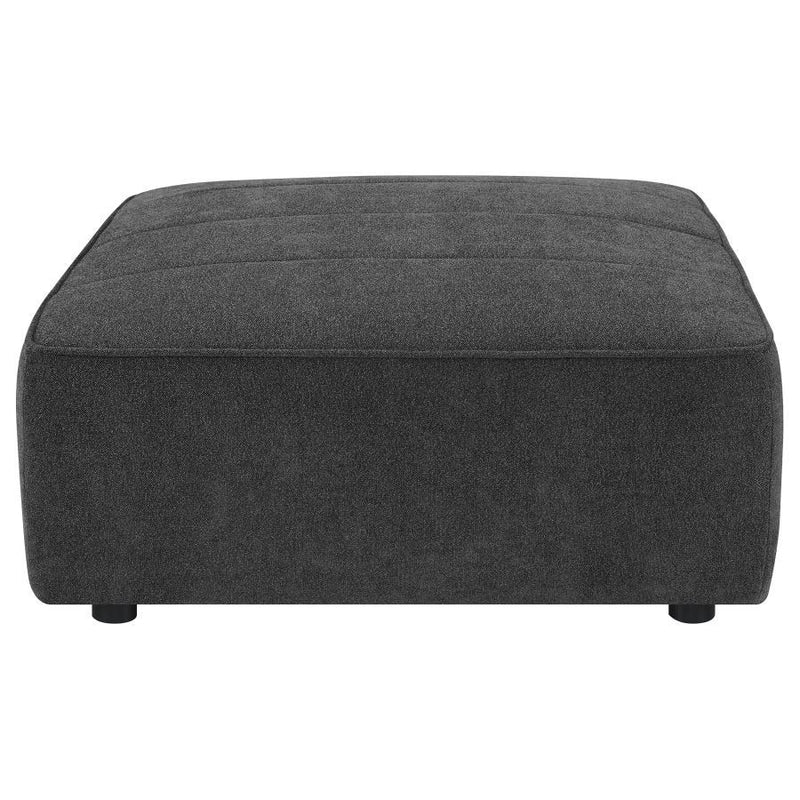 Sunny - Upholstered Square Ottoman - Dark Charcoal