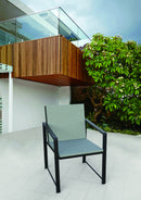 Outdoor Patio Furniture 3 pieces Set Garden Armchair Coffee Side Table,Black Frame, Modern Design - Atlantic Fine Furniture Inc