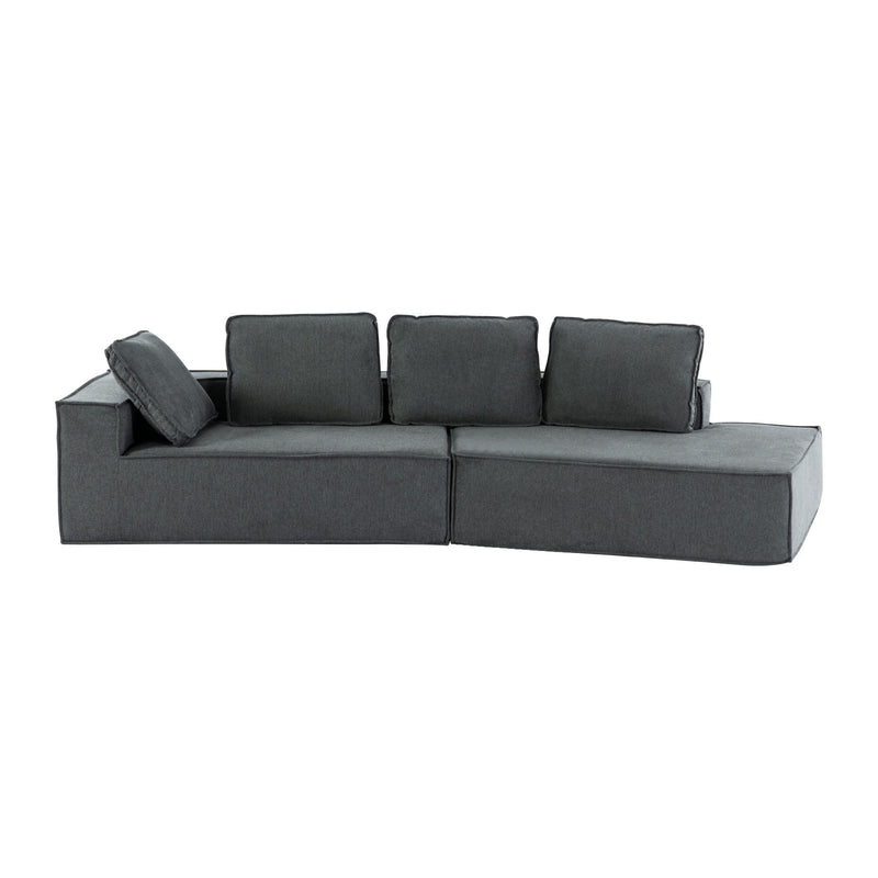 Stylish Chaise Lounge Modern Indoor Lounge Sofa Sleeper Sofa With Clean Lines For Living Room, Grey