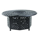 53" Round Aluminum Propane Gas Firepit Table, Espresso Brown - Atlantic Fine Furniture Inc